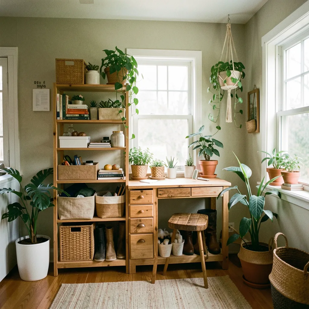 Sustainable home organization workspace